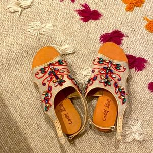 Coral blue woman’s summer shoes 39 sandals